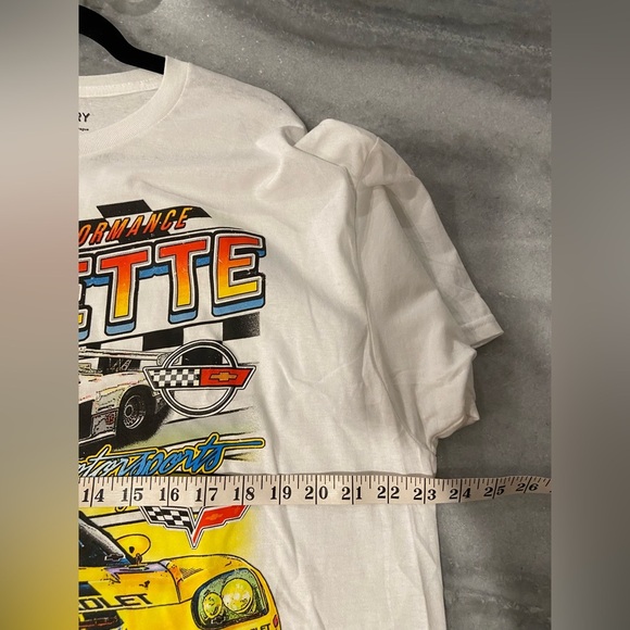NWT Corvette Size XL White Cotton Tee Shirt Graphic Print Chevrolet Motor Sports - Picture 9 of 10